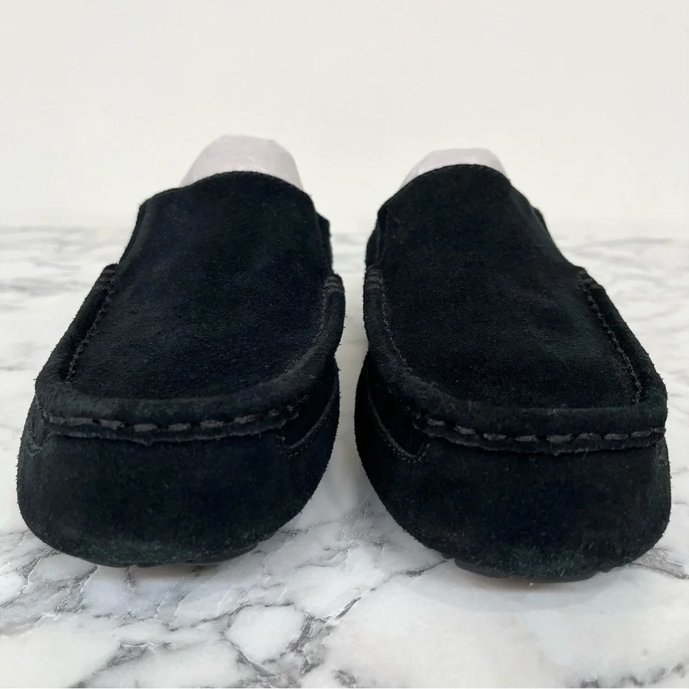 UGG ALAMAR BLACK SLIPPERS MEN'S SHERPA LINED SIZE 8